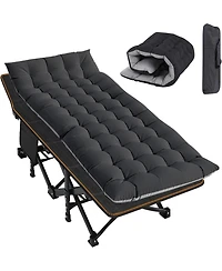 Mooncool Folding Camping Cot Camp Bed with Carry Bag for Outdoor Travel, Beach