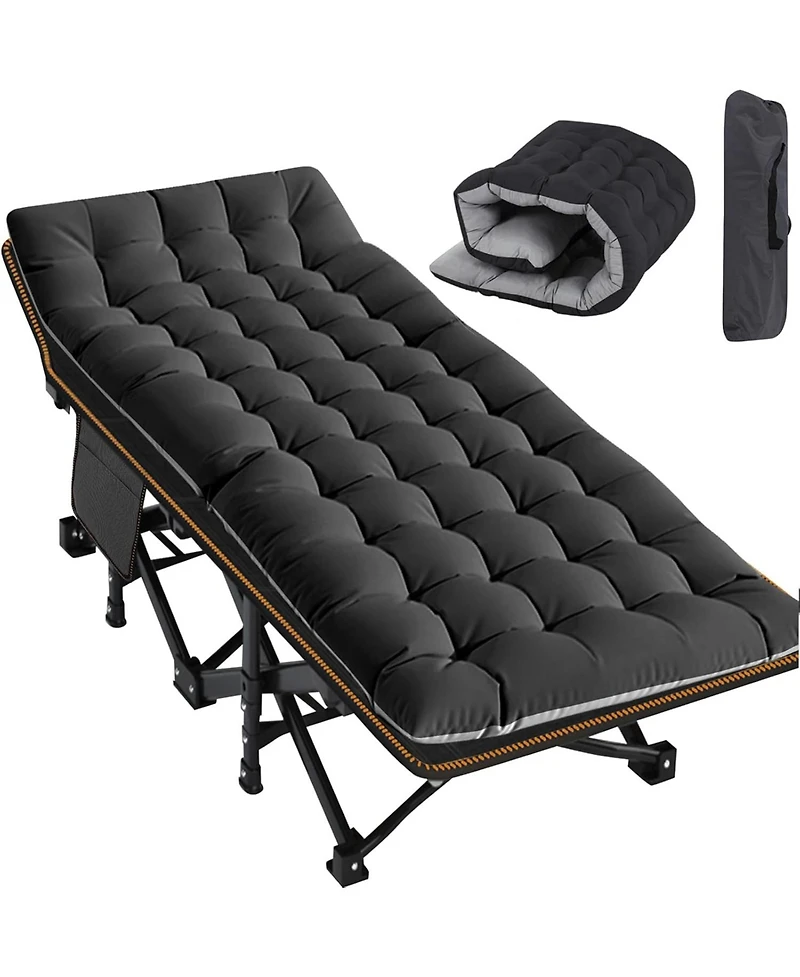 Mooncool Folding Camping Cot Camp Bed with Carry Bag for Outdoor Travel, Beach