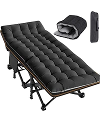 Mooncool Folding Camping Cot Camp Bed with Carry Bag for Outdoor Travel, Beach
