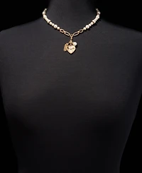 Anne Klein Crystal & Imitation Pearl Multi-Charm Pendant Necklace, 16" + 3" extender