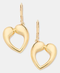 Anne Klein Puffy Open Heart Drop Earrings