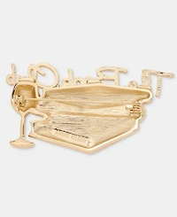 Anne Klein Pave & Glitter Book Club Pin
