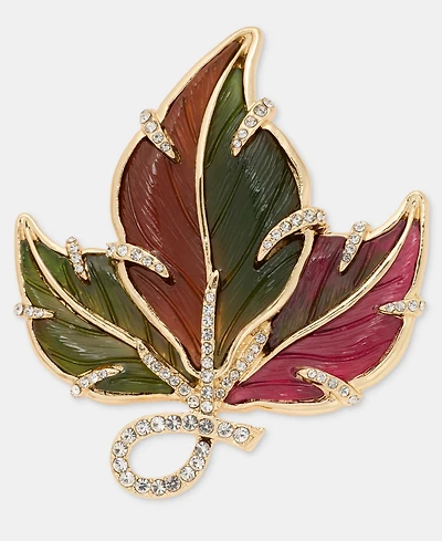 Anne Klein Pave Hanging Leaf Pin