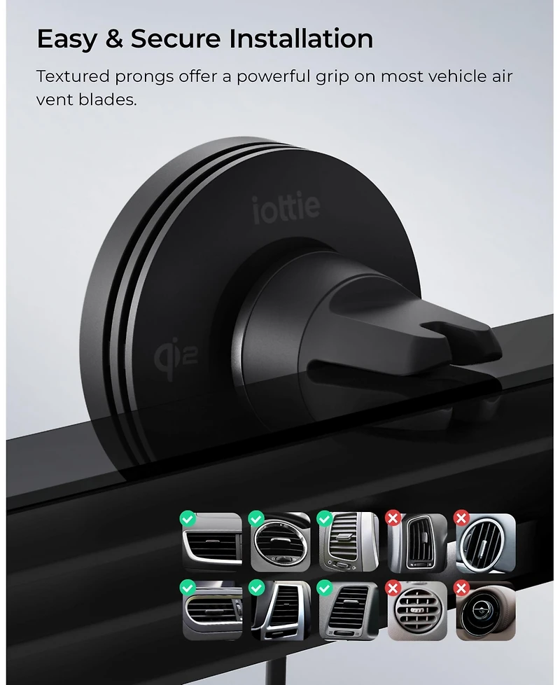 iOttie Velox Mini Qi2 Wireless Air Vent Mount