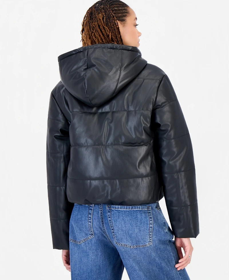 Madden Girl Juniors' Hooded Puffer Insulated Jacket