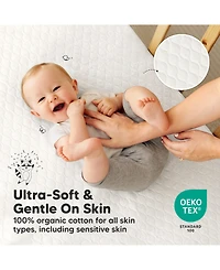 KeaBabies 1-Pack Protect+ Waterproof Crib Mattress Protector Cover, Mavy Quilted Cotton Baby Mattress Topper, Toddler Crib Sheet