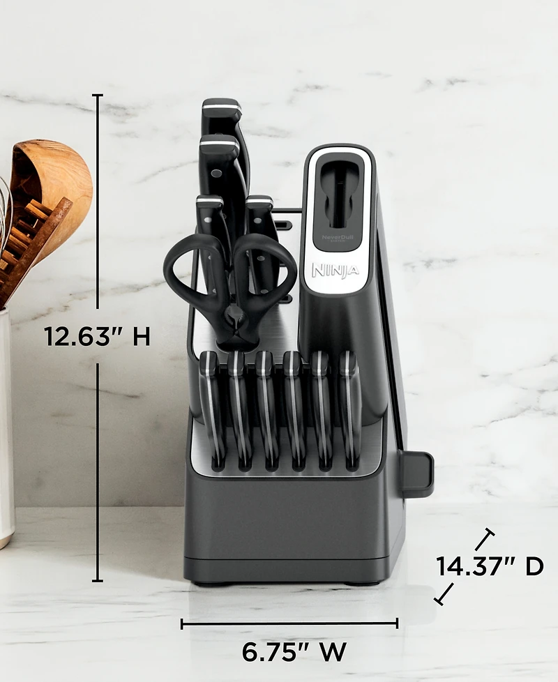 Ninja Foodi NeverDull Essential 12-Piece Built-in Sharpener Knife System