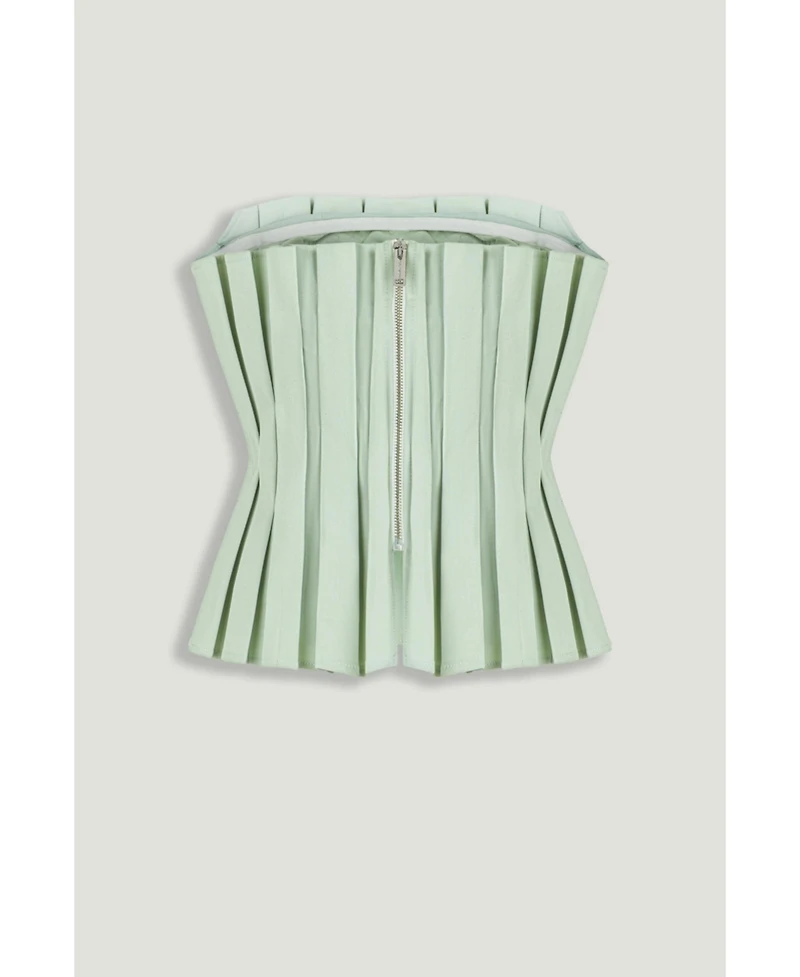 Nocturne Women's Pleated Strapless Bustier Top