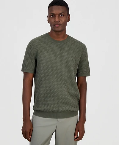Alfani Men's Basketweave Sweater T-Shirt, Macy's Exclusive