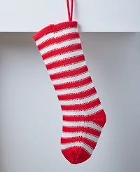 Holiday Lane Heritage Striped Christmas Stocking, Macy's Exclusive