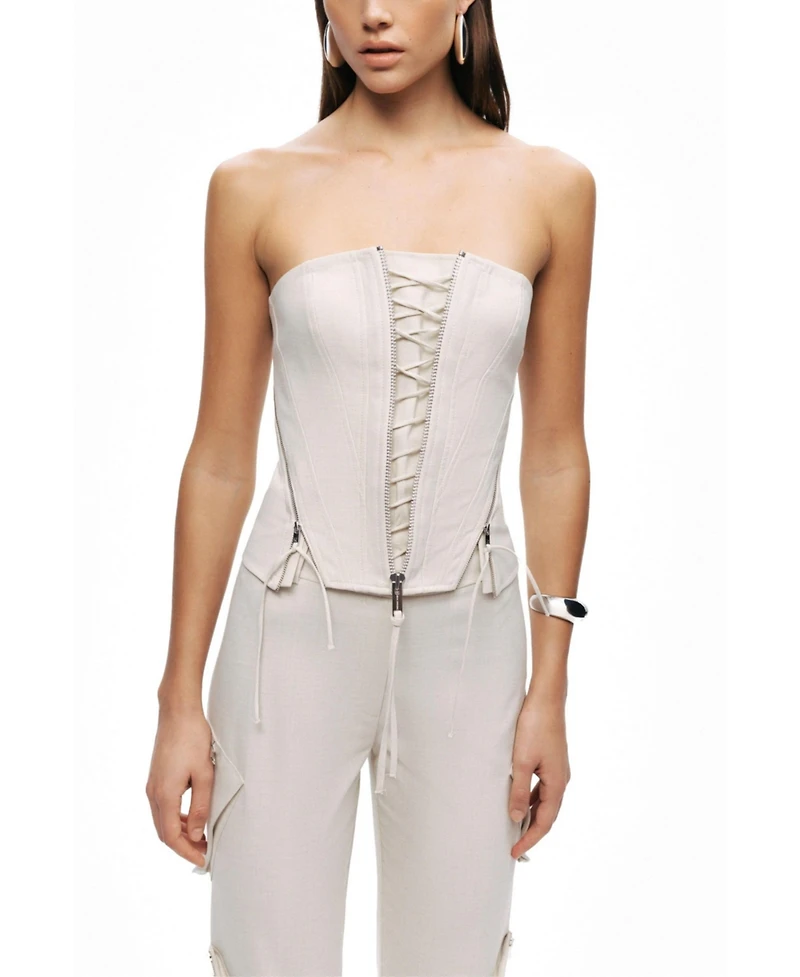 Nocturne Women's Strapless Lace-Up Bustier