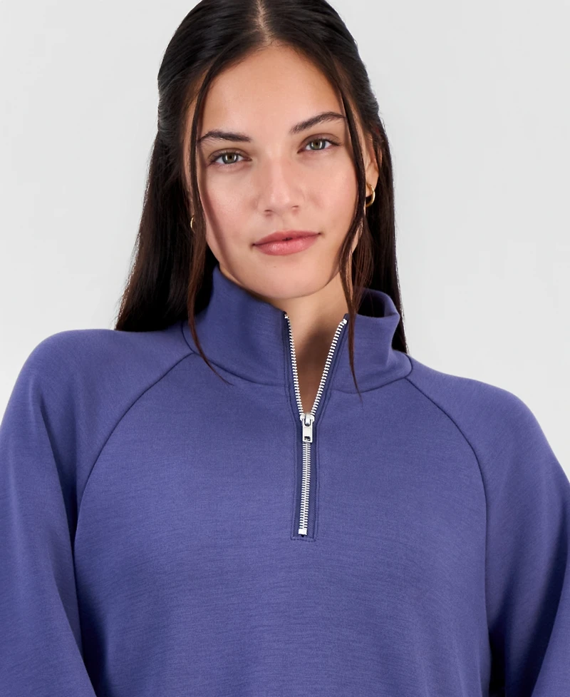 Tinseltown Juniors' Half-Zip Scuba Sweatshirt