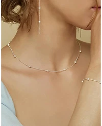 Bearfruit Jewelry Sterling Silver Infinite Cultured Pearl Necklace