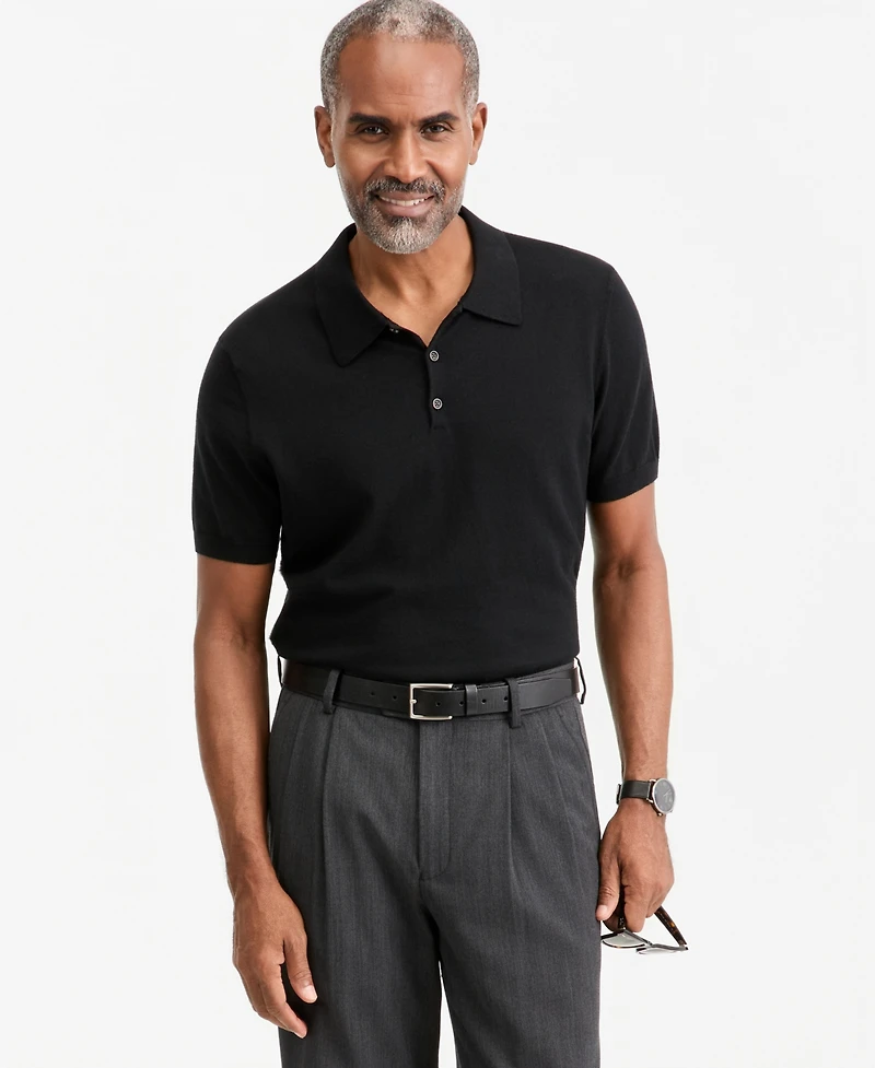 Club Room Men's Cashmere Short-Sleeve Polo Sweater, Macy's Exclusive