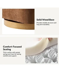 Hulala Home Haze Modern Boucle Upholstered Wingback Swivel Barrel Chair with Fully Assembled