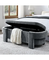 Flynama 51.5" Chenille Large Storage Bench