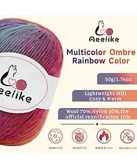 Aeelike Blanket Crochet Kit for Beginners, Gradient Blanket, Complete Starter Crochet Kit with Enough Warm Wool Yarn, Video Tutorials