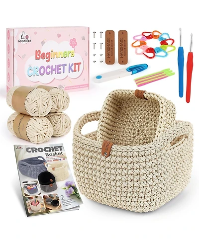Aeelike 27Pieces Crochet Basket Kit