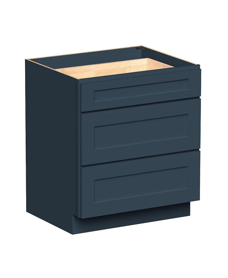 Boyel Living 30 Inch Wide 3-Drawers Base Cabinets, Ready to Assemble Kitchen Cabinet with Solid Wood Frame, Soft-Close Slides and Hinges