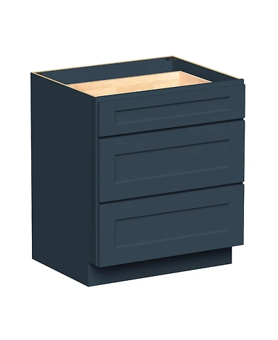 Boyel Living 30 Inch Wide 3-Drawers Base Cabinets, Ready to Assemble Kitchen Cabinet with Solid Wood Frame, Soft-Close Slides and Hinges