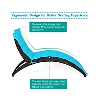Boyel Living Folding Patio Rattan Portable Lounge Chair Chaise with Cushion