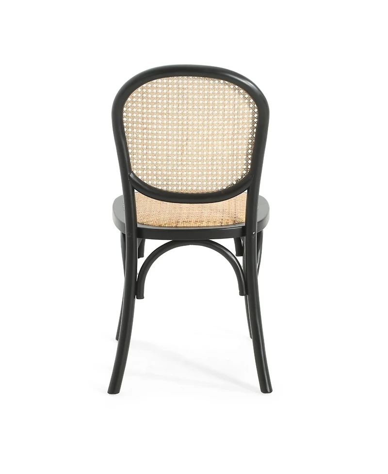 Rainsken Wood Dining Chair Set of 2 with Rattan Cane Back and Seat, Mid-Century Modern Kitchen Chairs for Dining Room, Restaurant