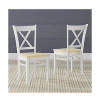 Glenwillow Home Cross Back Solid Wood Dining Chairs, Set of 2