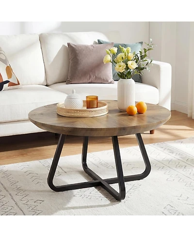 Tribesigns 31.5 Inches Round Coffee Table, Modern Wooden Center Table for Living Room, Home Office, Small Space, Easy Assembly