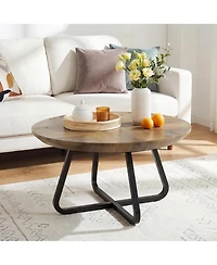 Tribesigns 31.5 Inches Round Coffee Table, Modern Wooden Center Table for Living Room, Home Office, Small Space, Easy Assembly