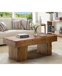 Tribesigns 47" Solid Wood Coffee Table: Farmhouse center table with thick base. Rustic cocktail table for living room, office.