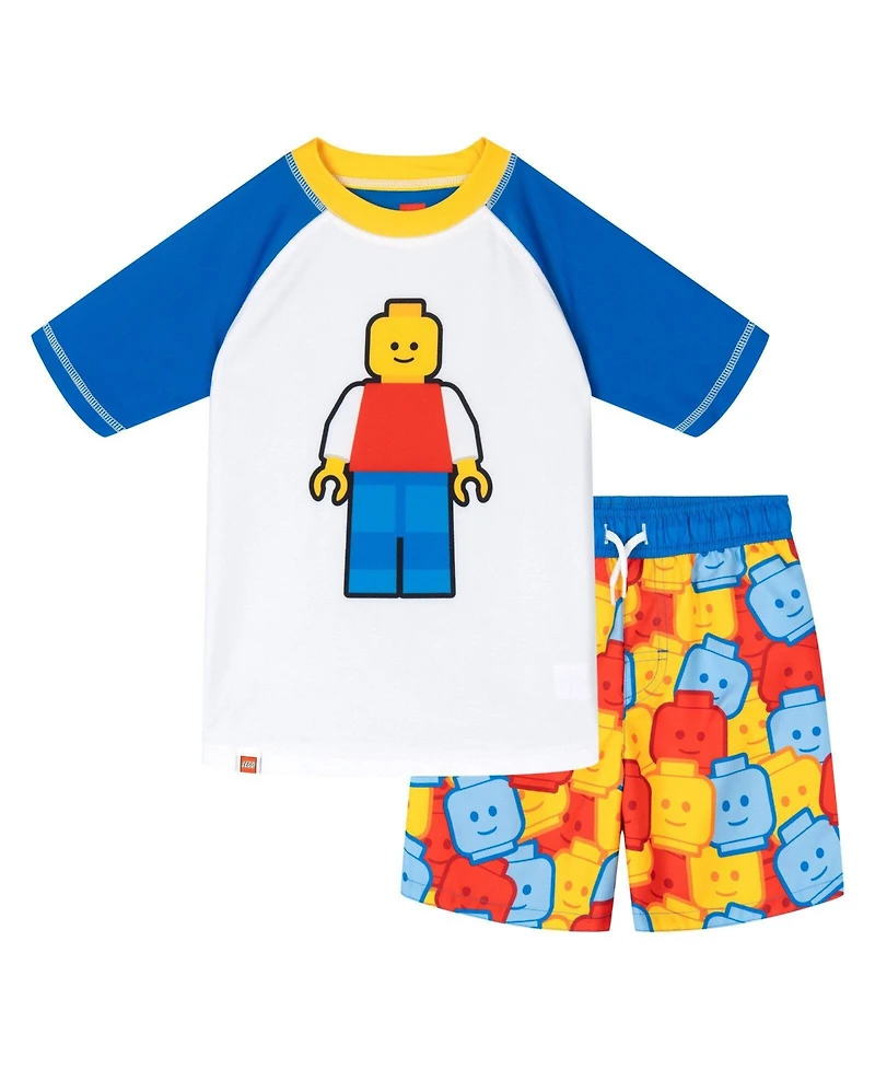 Lego Toddler Boys 2-Piece Swimwear Rash Guard and Swim Trunks Set
