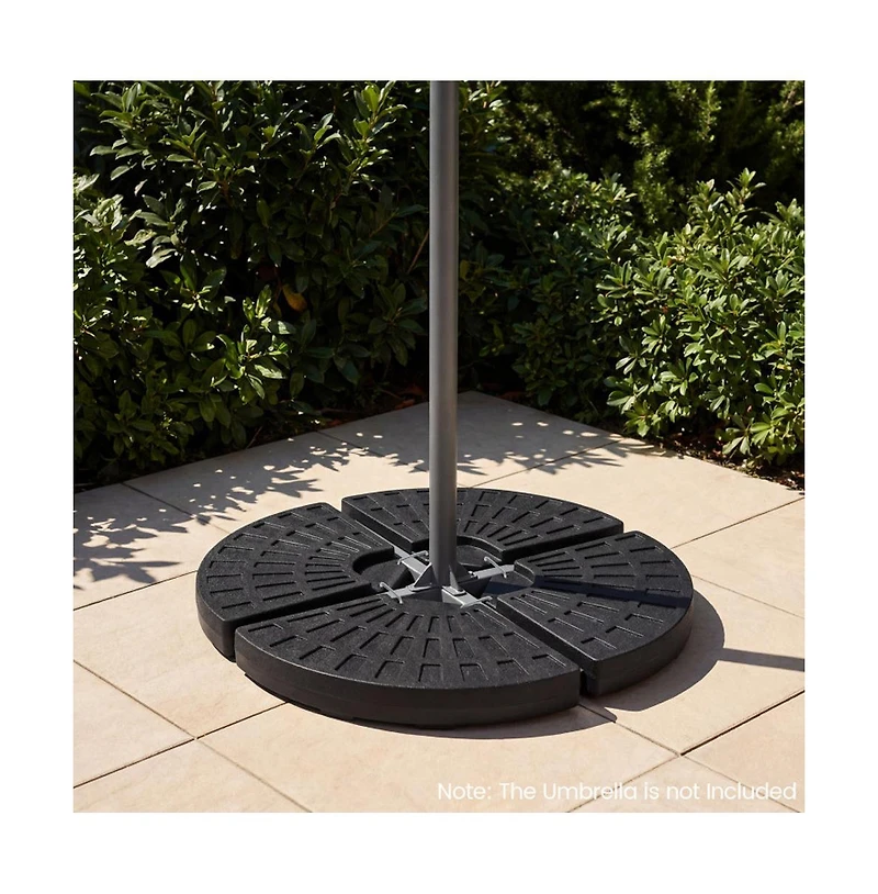 Boyel Living 4-Piece Patio Market Umbrella Base 140 Lbs Heavy-Duty with U-Locking Pins