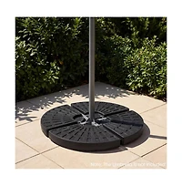 Boyel Living 4-Piece Patio Market Umbrella Base 140 Lbs Heavy-Duty with U-Locking Pins