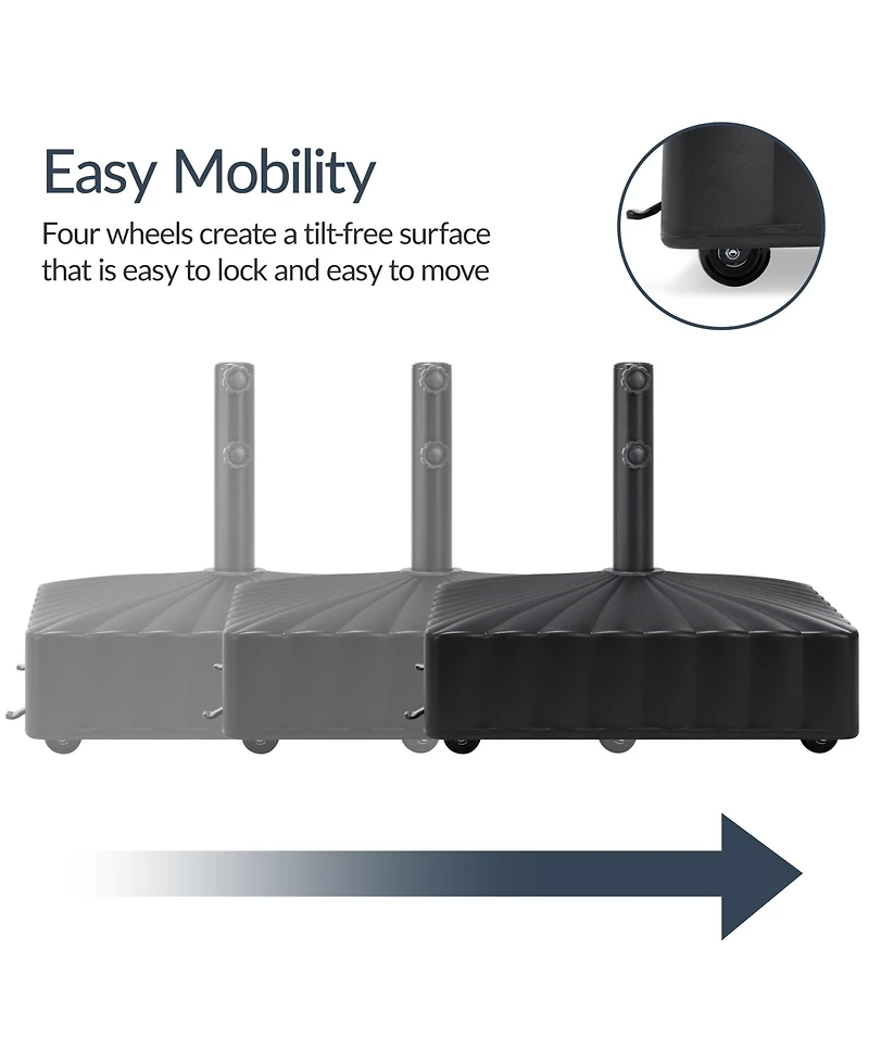 Best Choice Products Fillable Mobile Umbrella Base Heavy Duty Market Stand w/ Wheels, Locks, 123lb Capacity