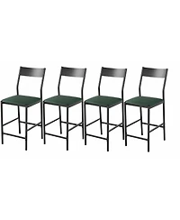 gaomon Set of 4 Modern Bar Stools 24" Counter Height, Pu Leather Stools with Backrest and Footrest, 300 Lb Capacity for Bar, Kitchen or Dining Room