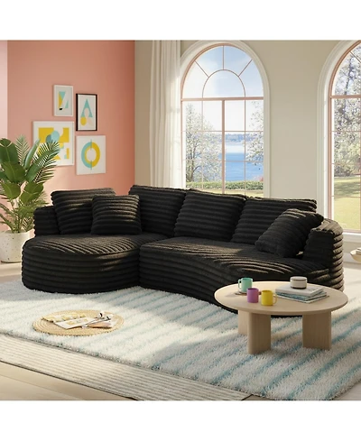 Sailvan Modern Curved L-Shape Luxury Sectional Sofa, Comfy Sleeper Couch,No Assembly Required