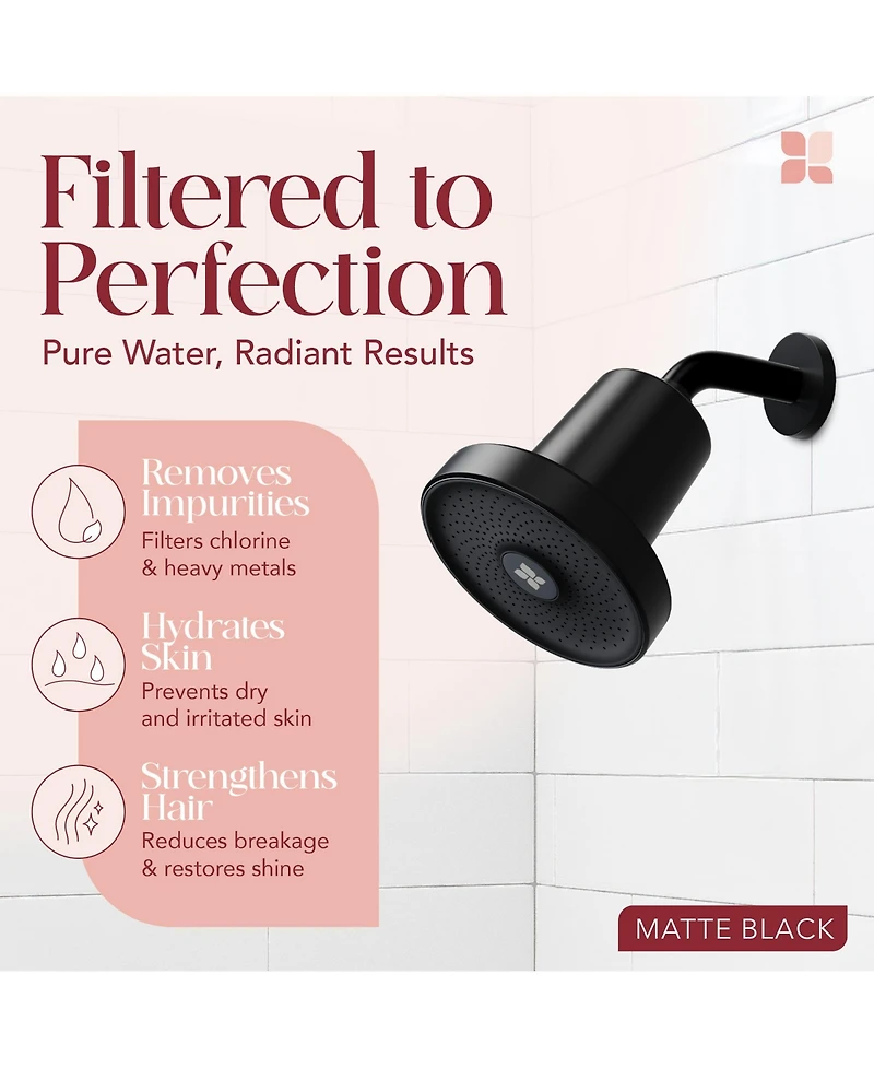 Radiance by Mist Radiance Filtered Aura Shower Head with Replaceable Filter, Improves Skin, Hair, and Nails