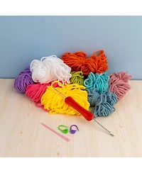 John Bead Granny Square Headband Floral Crochet Diy Kit for Beginners