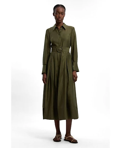 Karen Millen Women's Organdie Midi Shirt Dress