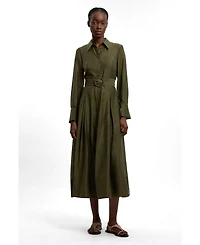 Karen Millen Women's Organdie Midi Shirt Dress
