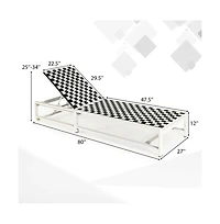 Boyel Living Patio Adjustable Reclining Chair Lounge Chair Chaise for Garden Deck Wheel