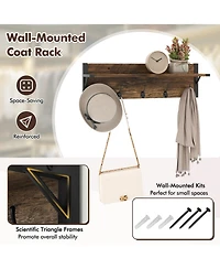 Sugift Coat Rack and 5-Tier Shoe Stand Combo with Drawers and Mesh Shelves, 25.5 in. Wide
