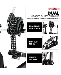 5 Core Bass Drum Pedal Mount Adjustable Felt Beater Head Single Chain Heavyduty Kick Drum Foot Pedal