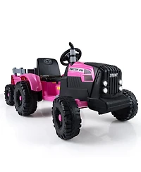 Mecale 24V Kids Ride-On Tractor with Trailer and Remote Control, Age 3-8
