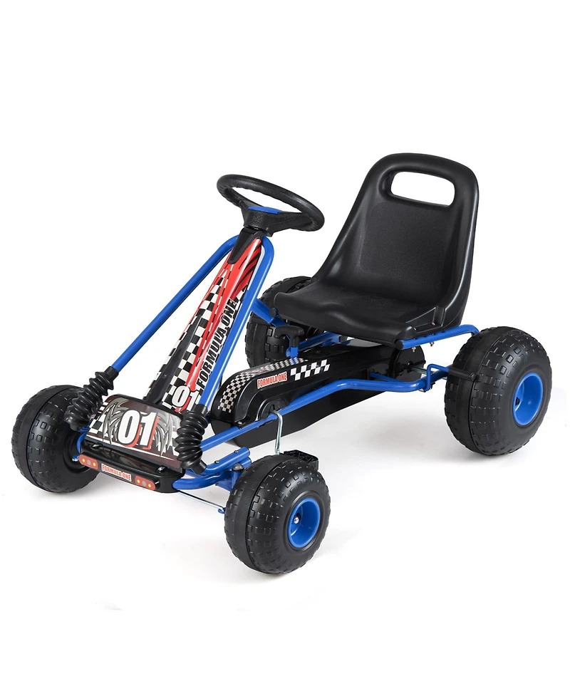 Mecale Kids Pedal Go-Kart with 4 Wheels, Adjustable Seat, and Multi-Terrain Age 3-8