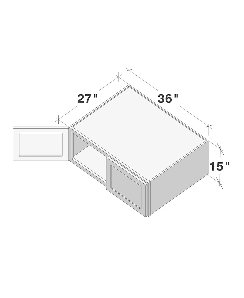 Boyel Living Double Door Deep Wall Cabinets, Ready to Assemble Kitchen Cabinet with Solid Wood Frame, Soft-Close Slides and Hinge