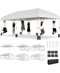 homfan Pop Up Canopy – Heavy Duty Wedding Tent with Removable Sidewalls, 3 Heights, Carry Bag and Sandbags