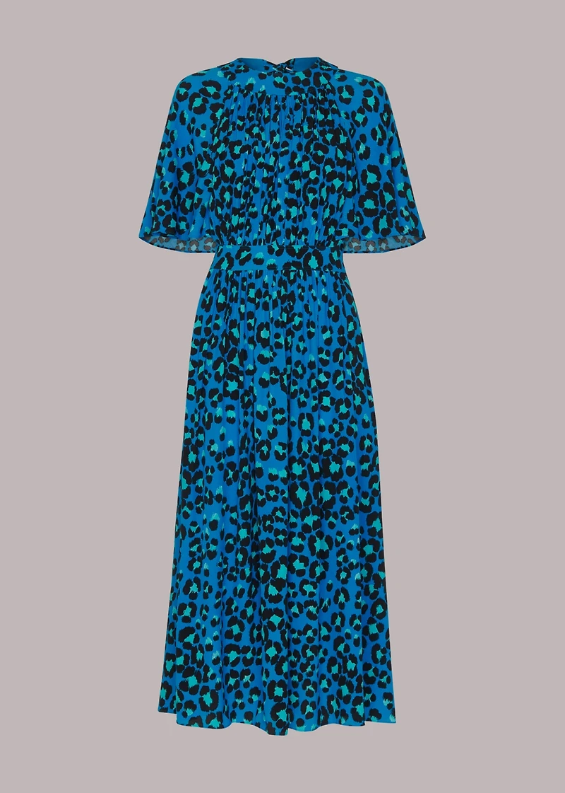 Whistles Women's Painted Leopard Amelia Midi Dress
