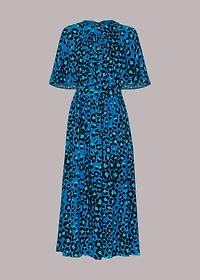 Whistles Women's Painted Leopard Amelia Midi Dress