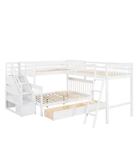 Streamdale Furniture Bunk Bed With 3 Drawers Ladder and Staircase